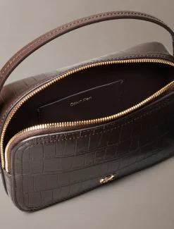 Crossbody tas met monogram in krokodillenleer