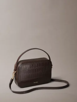 Crossbody tas met monogram in krokodillenleer