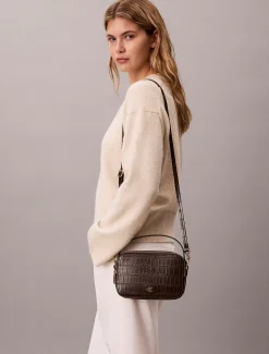 Crossbody tas met monogram in krokodillenleer