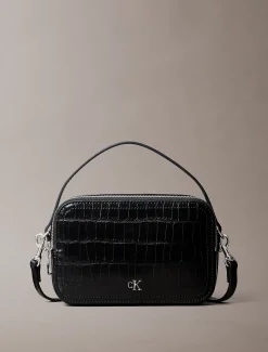 Crossbody tas met monogram in krokodillenleer