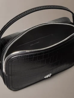 Crossbody tas met monogram in krokodillenleer
