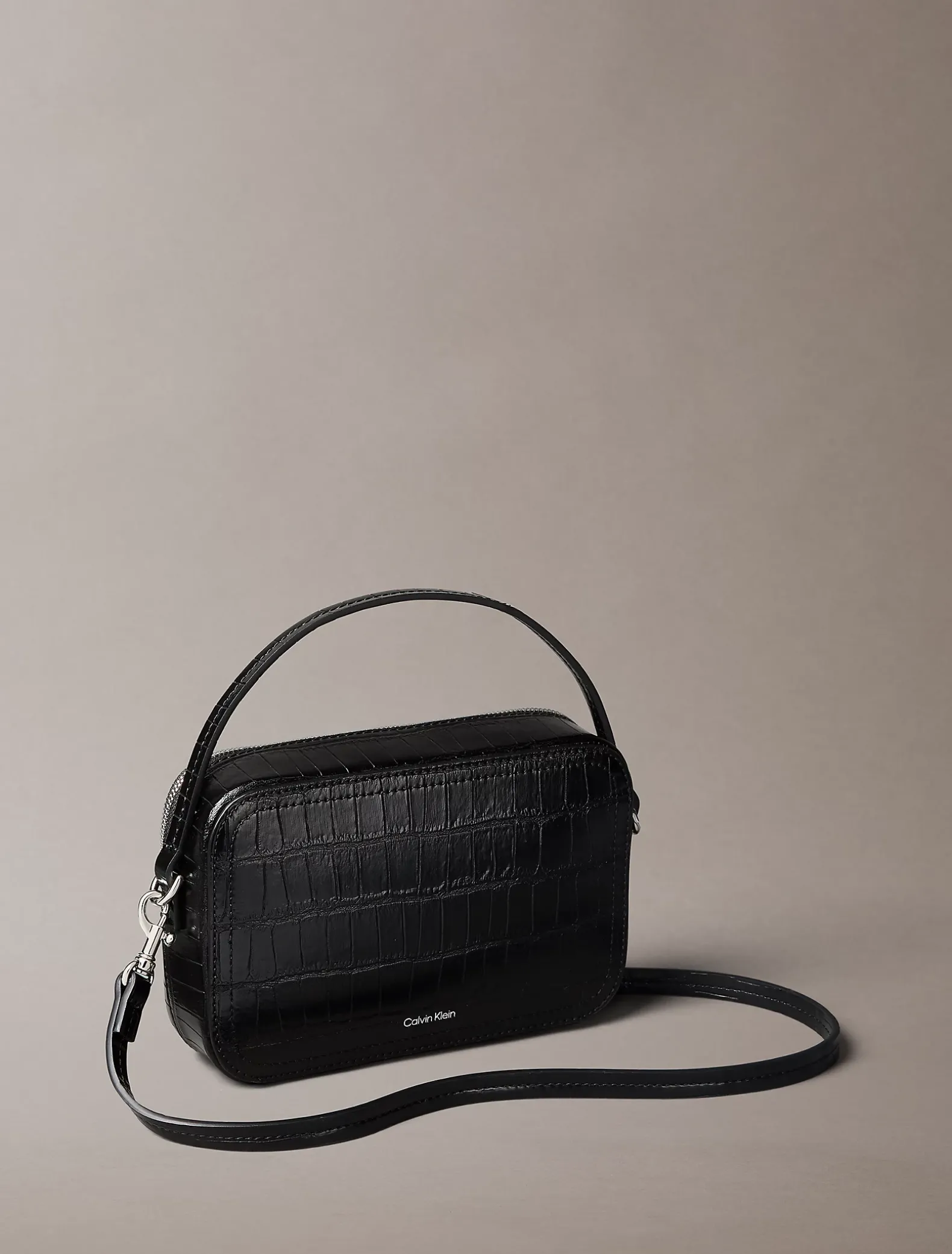 Crossbody tas met monogram in krokodillenleer