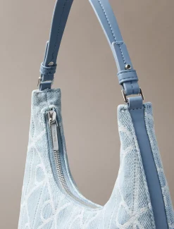 Denim all-over embleemlogo schoudertas