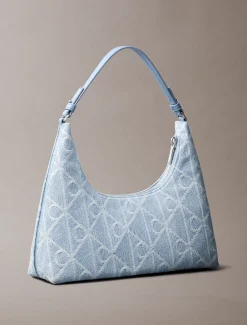 Denim all-over embleemlogo schoudertas