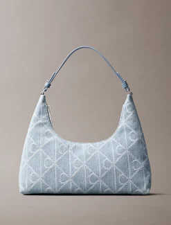 Denim all-over embleemlogo schoudertas
