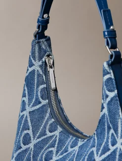 Denim all-over embleemlogo schoudertas