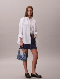 Denim all-over embleemlogo schoudertas