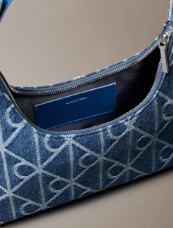 Denim all-over embleemlogo schoudertas