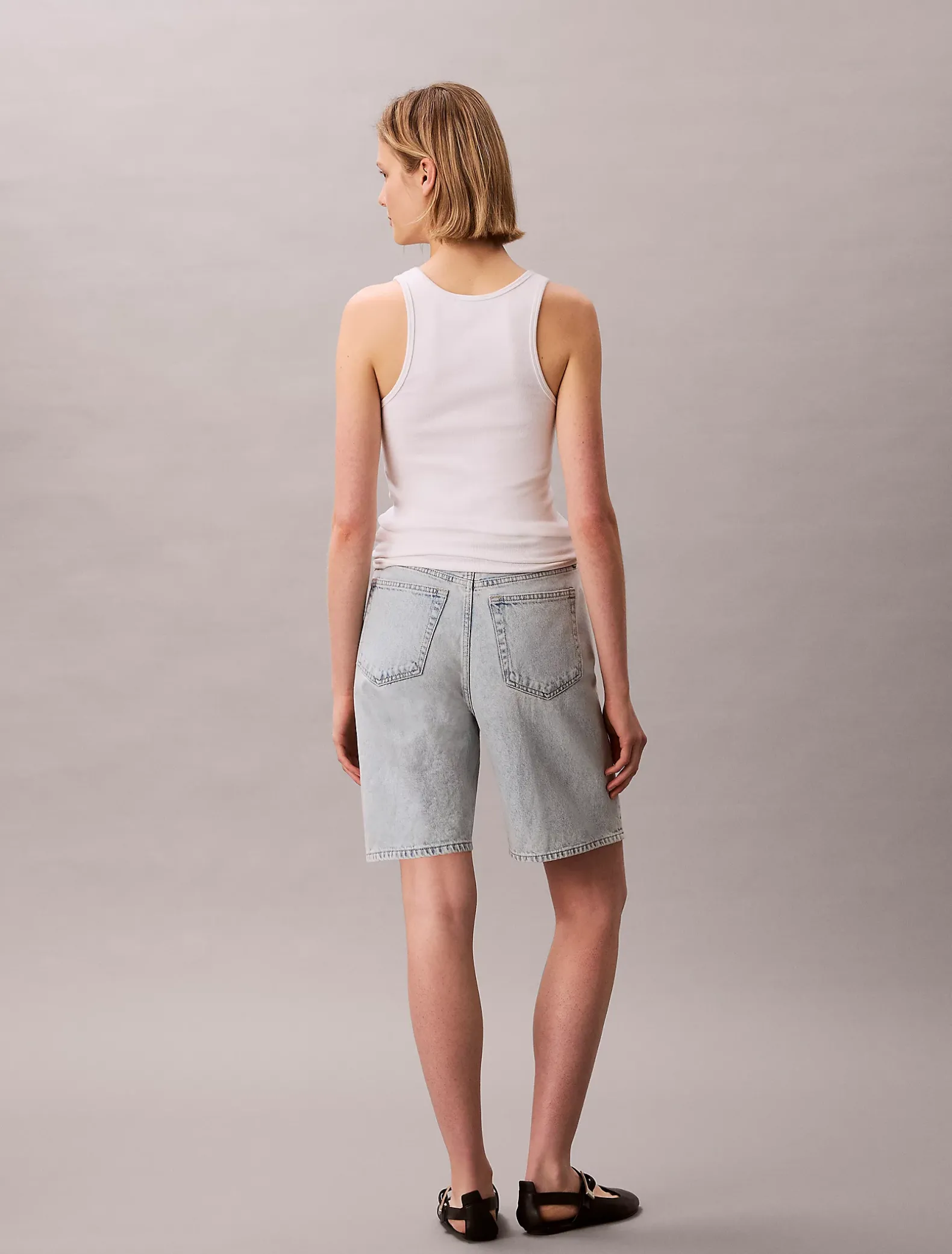 Denim bermuda korte broek