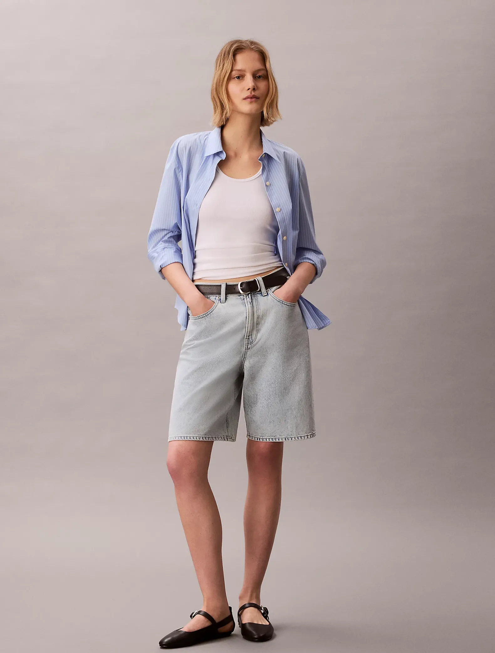Denim bermuda korte broek