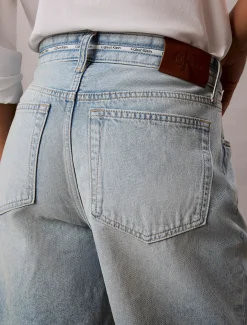 Denim bermuda korte broek met logotape