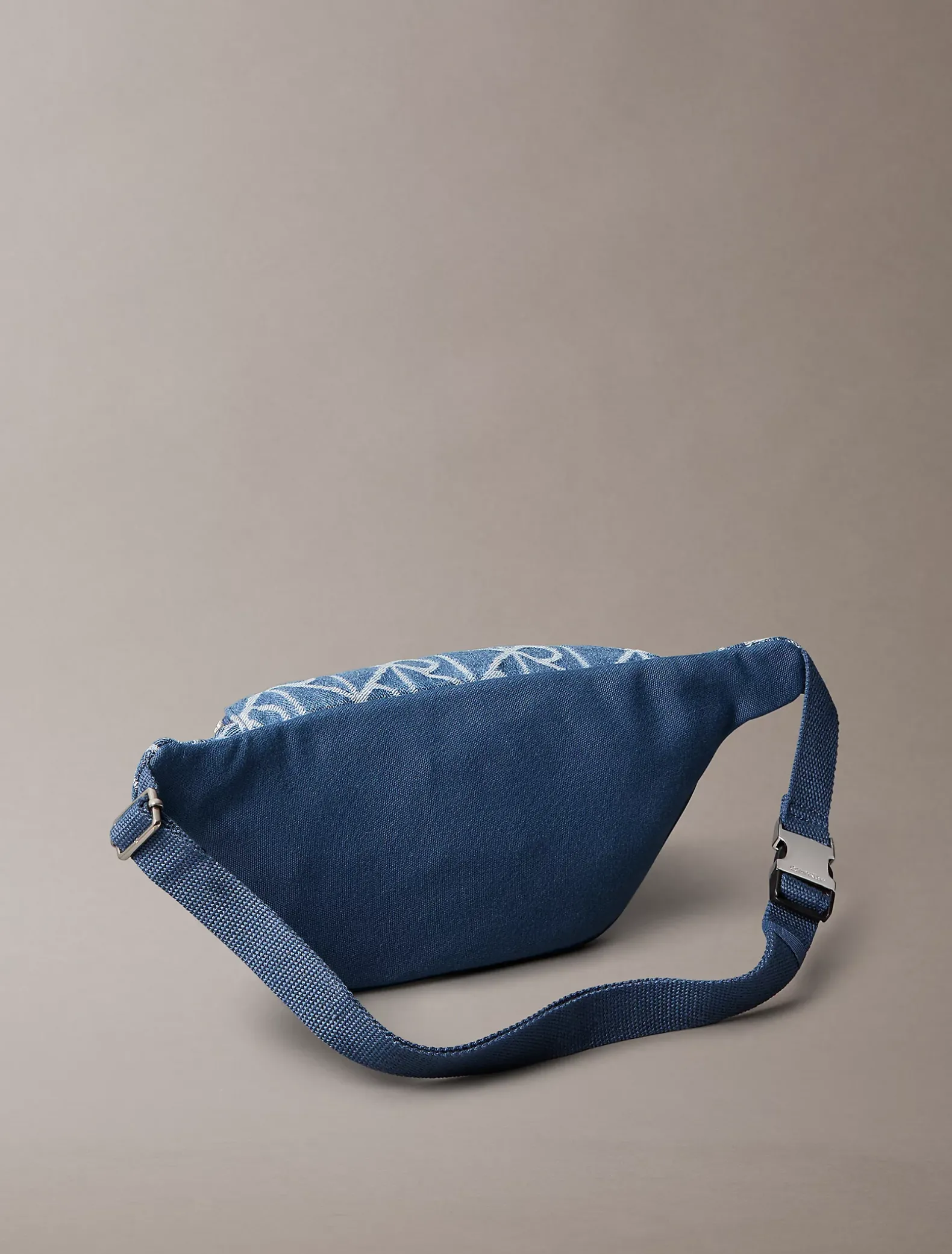 Denim heuptas jacquard met logo