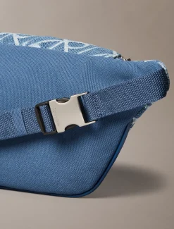 Denim heuptas jacquard met logo