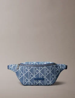 Denim heuptas jacquard met logo