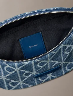 Denim heuptas jacquard met logo