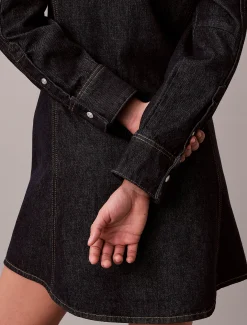 Denim jurk met naad
