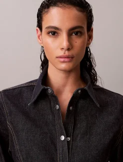 Denim jurk met naad