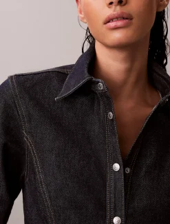 Denim jurk met naad