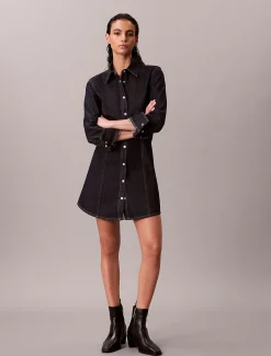 Denim jurk met naad