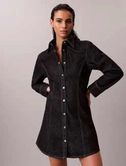 Denim jurk met naad