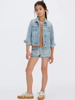 Denim korte broek met omgeslagen pijpen