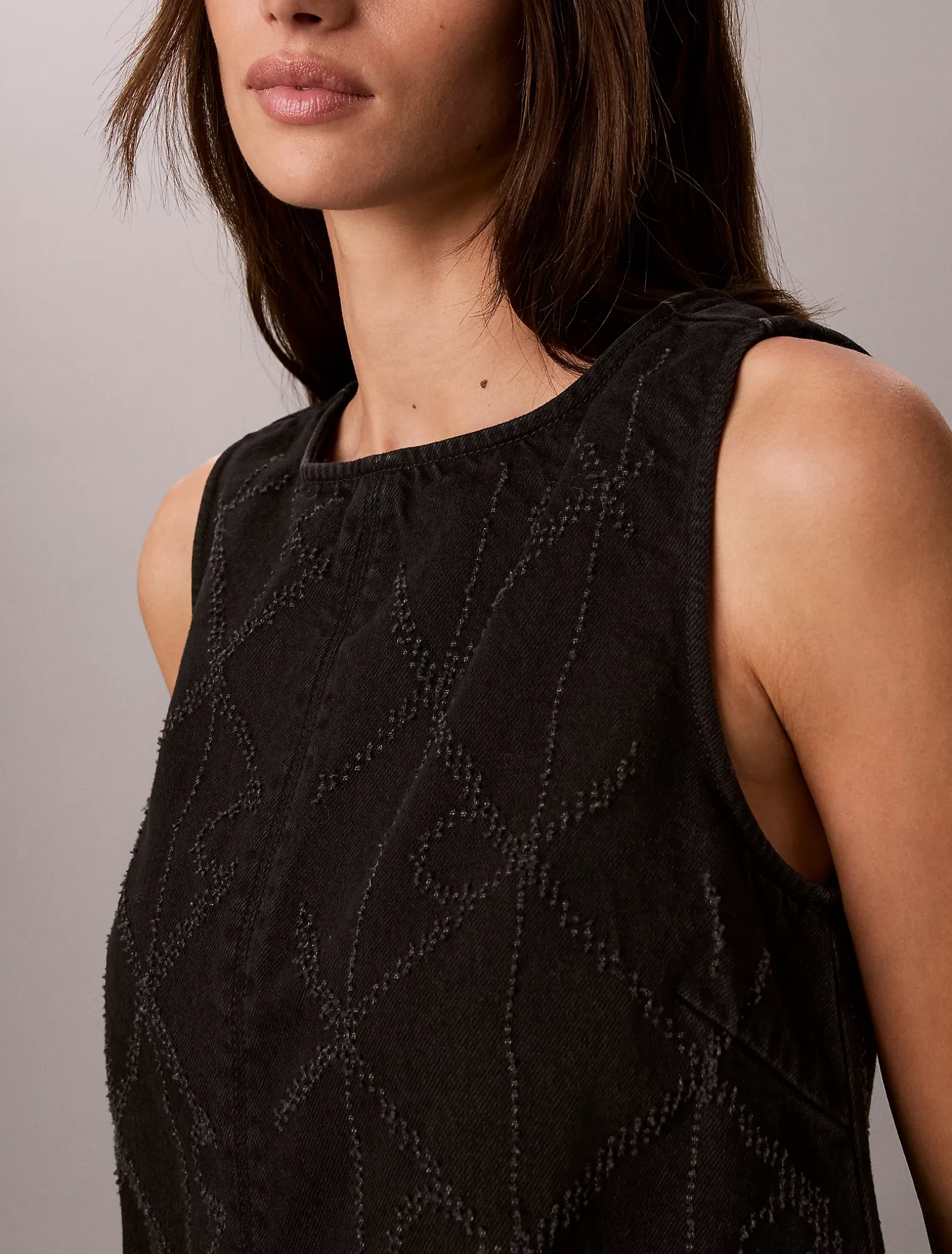 Denim mini-jurk met all-over logo
