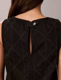 Denim mini-jurk met all-over logo
