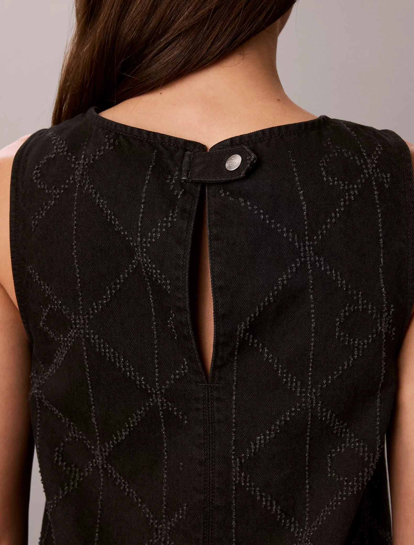 Denim mini-jurk met all-over logo