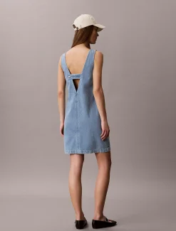 Denim mini rechte jurk