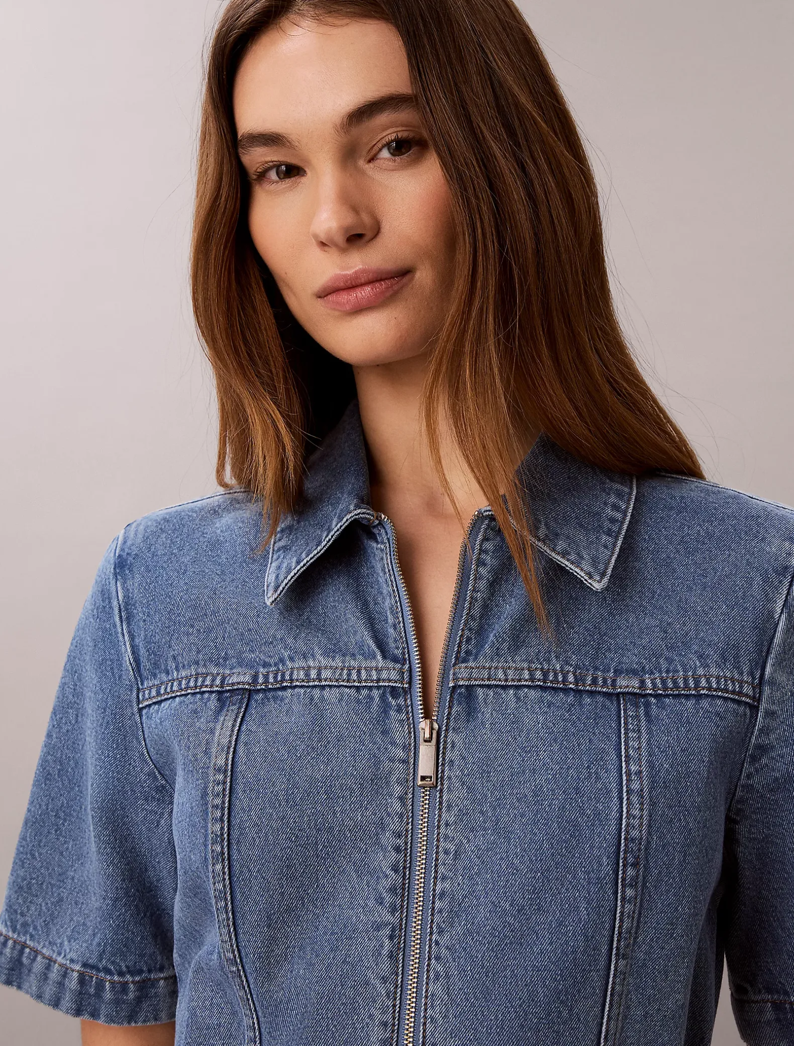 Denim overhemdjurk met riem