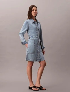 Denim overhemdjurk met riem