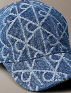 Denim pet met jacquard met logo