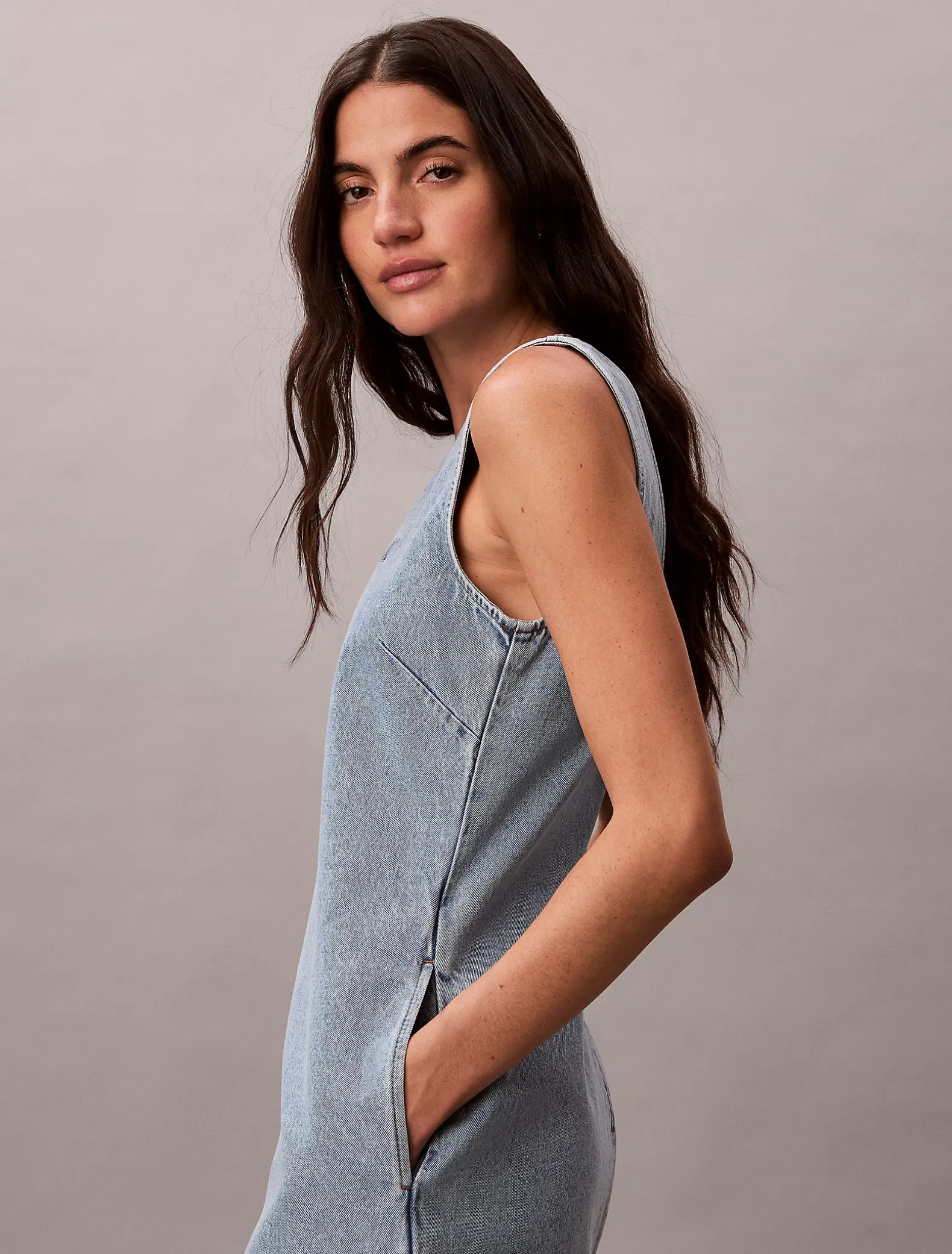 Denim rechte jurk