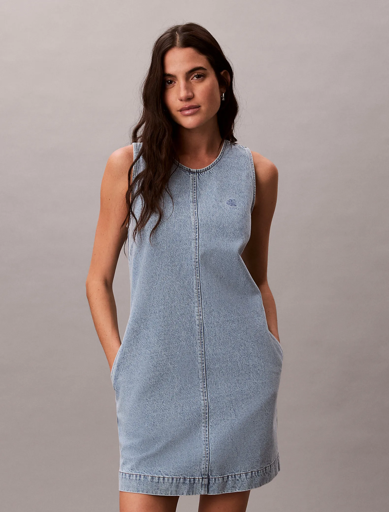 Denim rechte jurk