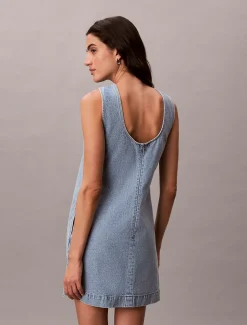 Denim rechte jurk