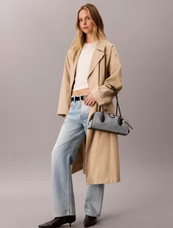 Denim schoudertas met 3 vakken