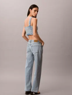 Denim tanktop met logotape