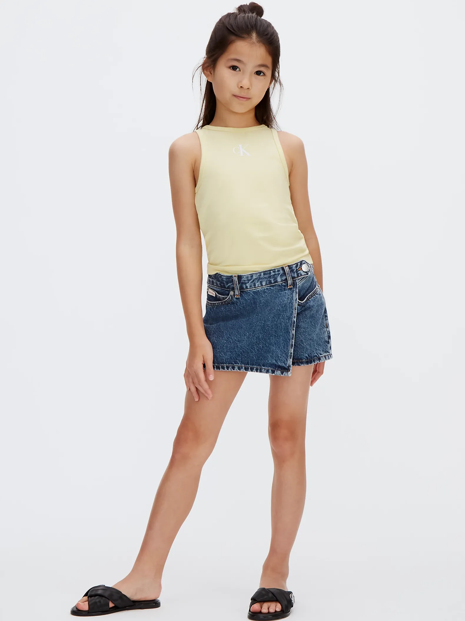 Denim wikkelrok
