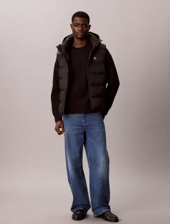 Donzen puffer bodywarmer met capuchon
