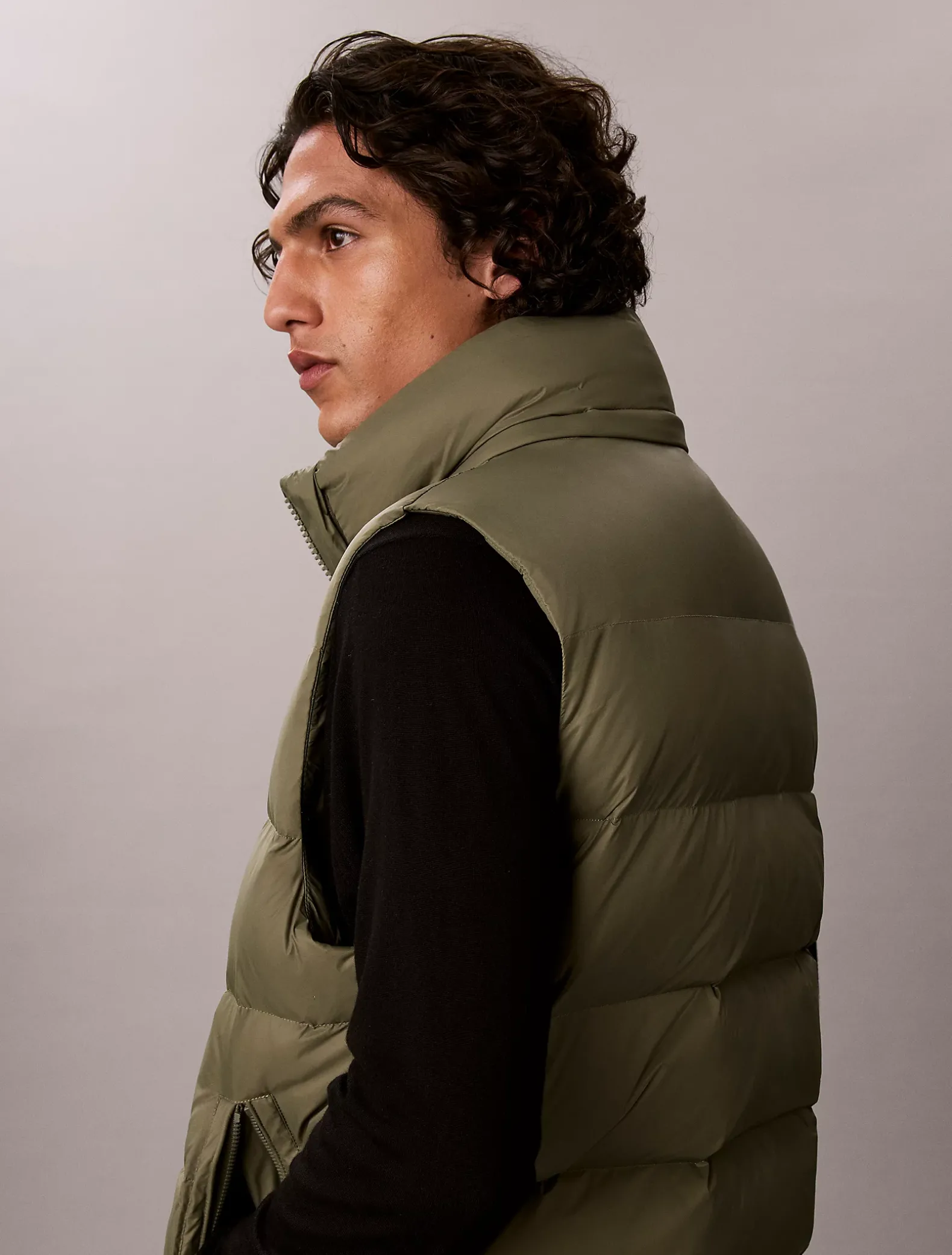 Donzen puffer bodywarmer met capuchon