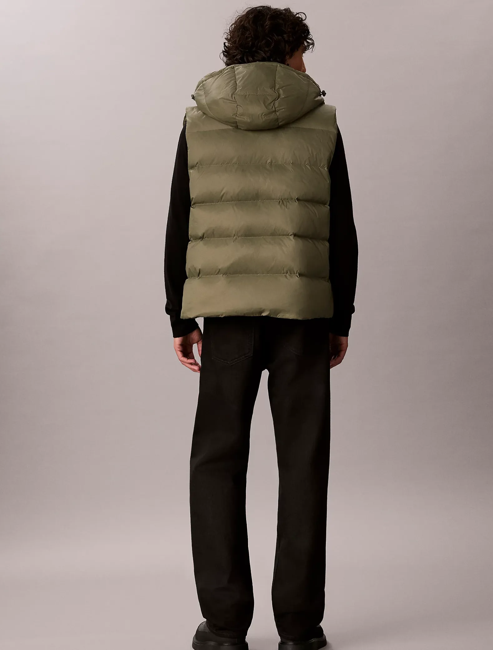Donzen puffer bodywarmer met capuchon
