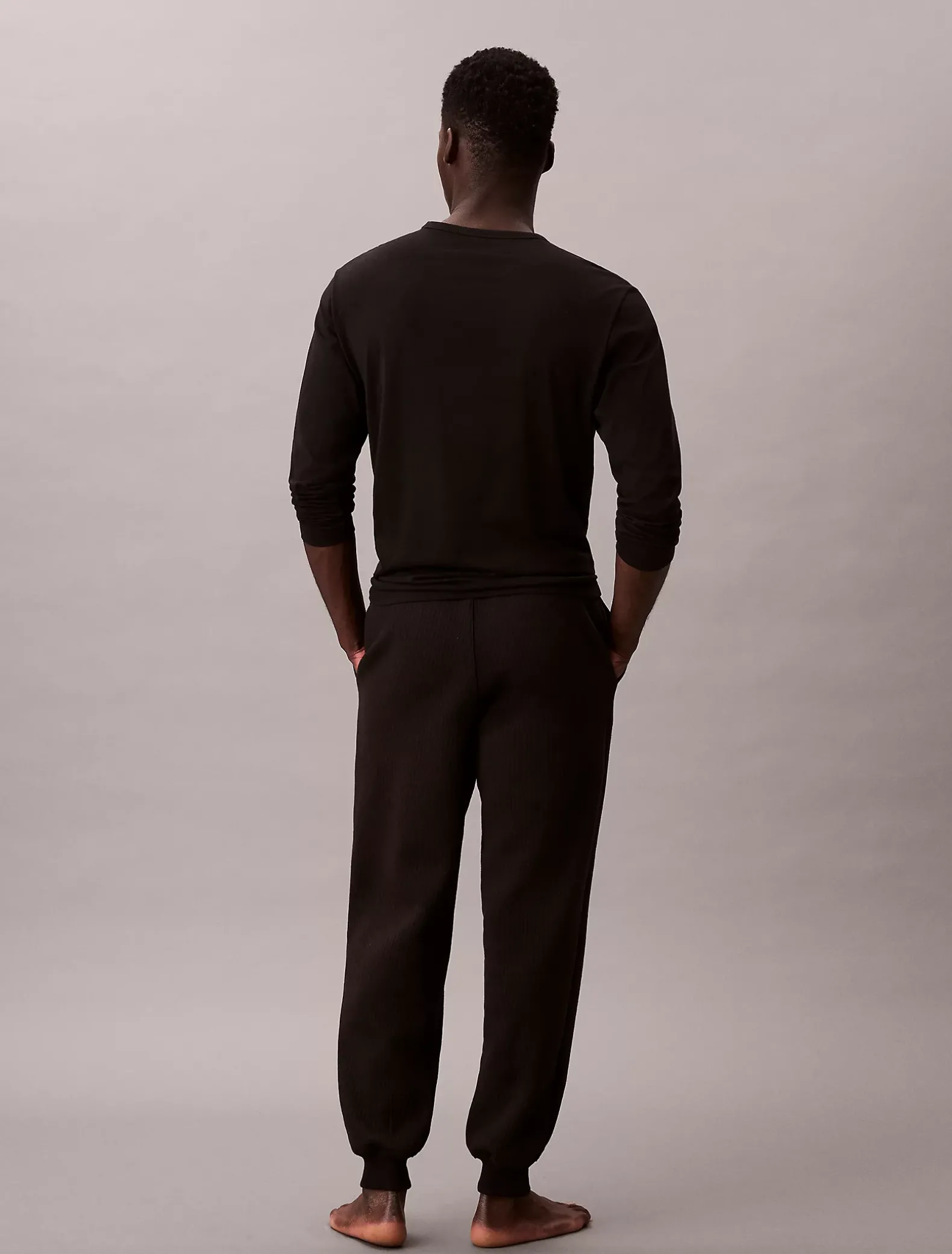 Doorgestikte fleece loungebroek