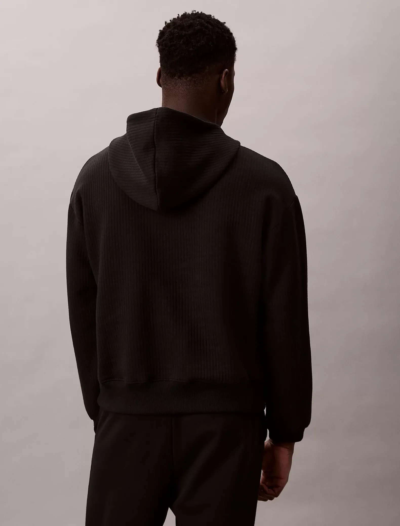 Doorgestikte fleece lounge hoodie