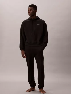 Doorgestikte fleece lounge hoodie