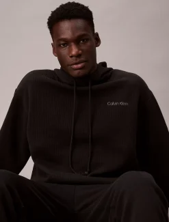 Doorgestikte fleece lounge hoodie