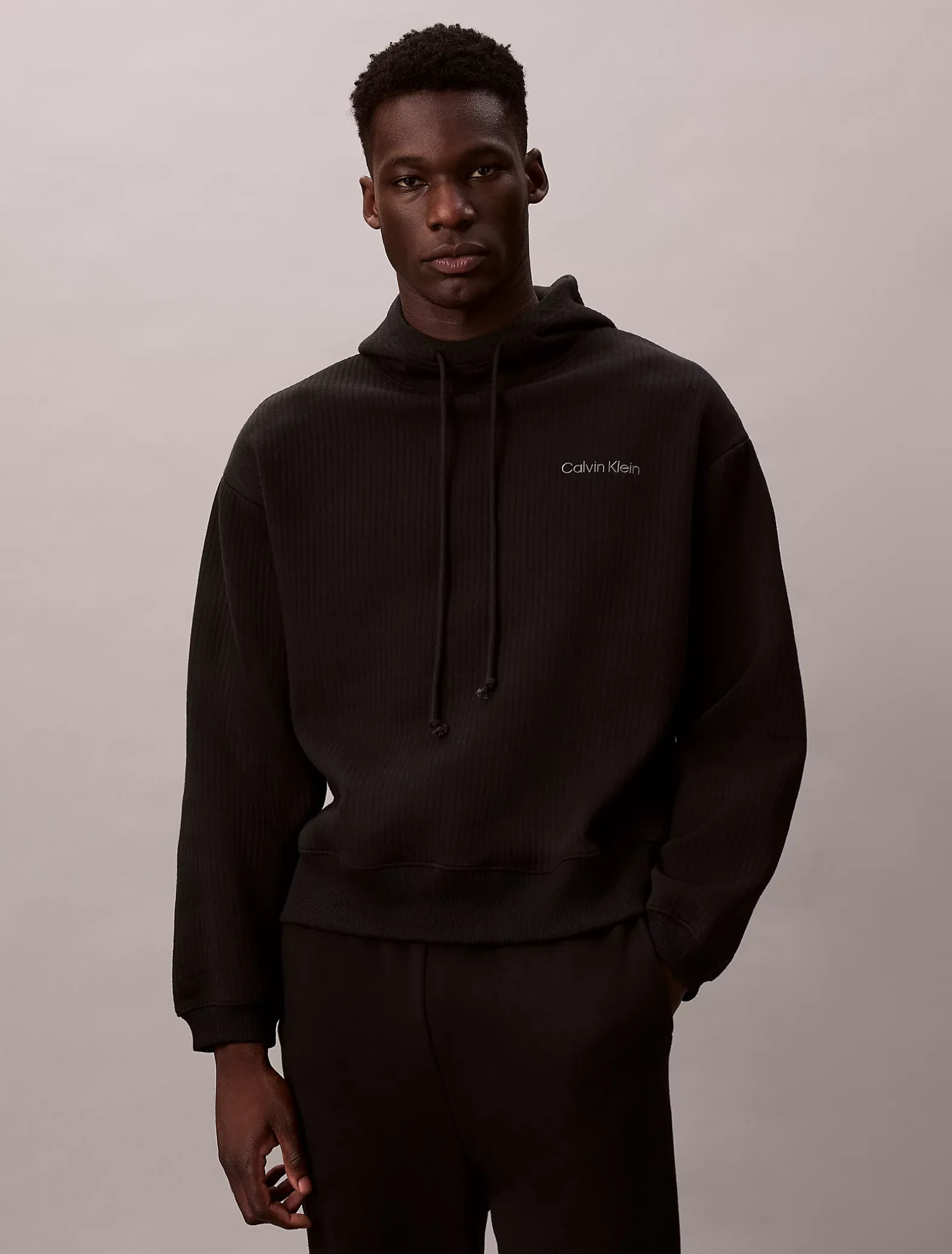 Doorgestikte fleece lounge hoodie