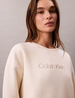 Doorgestikt fleece lounge sweatshirt