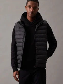 Doorgestikt logo puffer bodywarmer