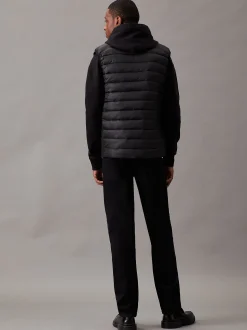 Doorgestikt logo puffer bodywarmer