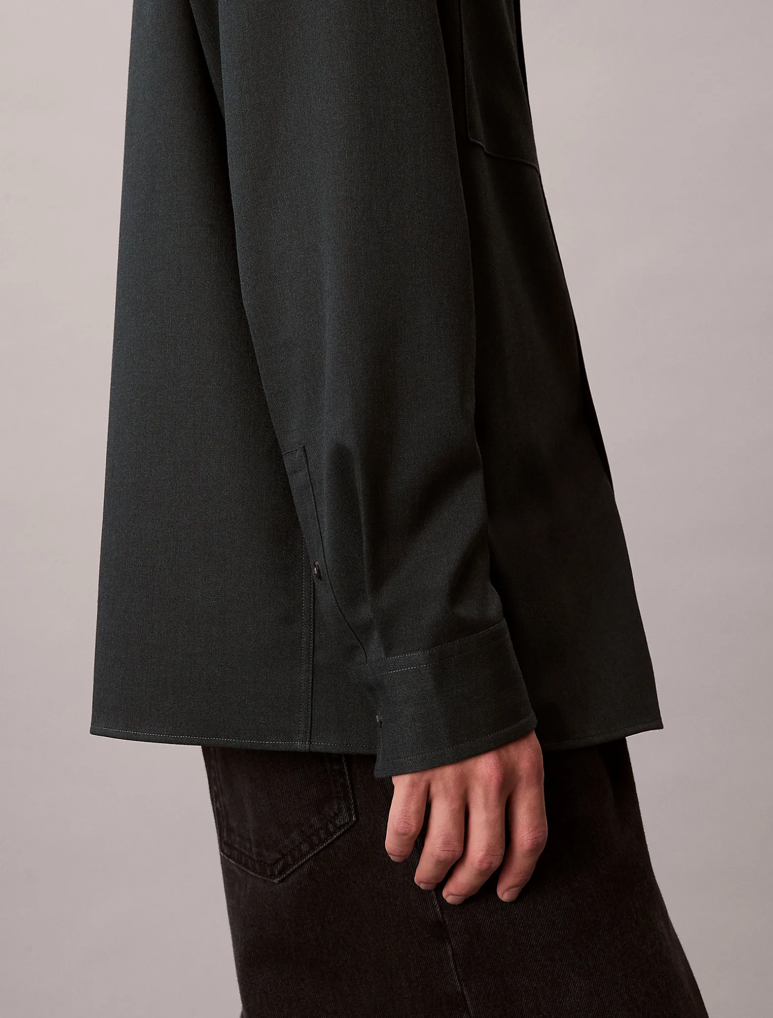 Easy melange button-down overhemd
